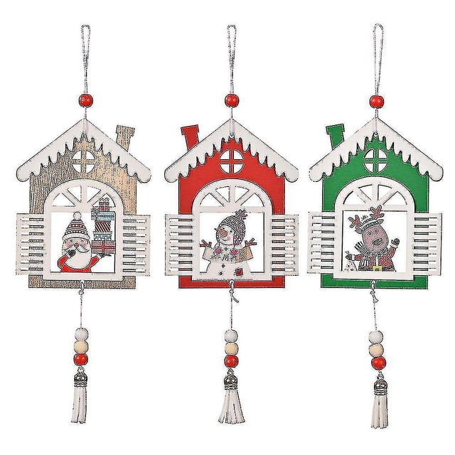 Decoraciones navideñas TANGJMXG colgantes de madera para disfrazarse de árbol de Navidad