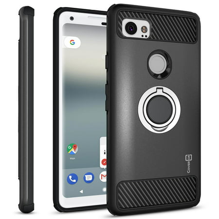 CoverON Google Pixel 2 XL / 2XL Case with Ring Holder, RingCase Series Hybrid Protective Dua Layer Phone
