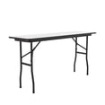 thumbnail image 3 of Correll Deluxe High Pressure Top Folding Table, 18x72" RECTANGULAR, WHITE BLACK, 3 of 4