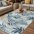 thumbnail image 2 of Fsddascl Blue Brown Botanical Outdoor Rug for Patio/Deck/Porch, Non-Slip Large Area Rug 5 x 8 Ft, Pastoral Summer Leaf Indoor Outdoor Rugs Washable Area Rugs, Reversible Camping Rug Carpet Runner, 2 of 5