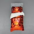 thumbnail image 2 of Ambesonne Christmas Bedding Set 4 Pcs, Noel New Years Theme, Queen, Orange, 2 of 3