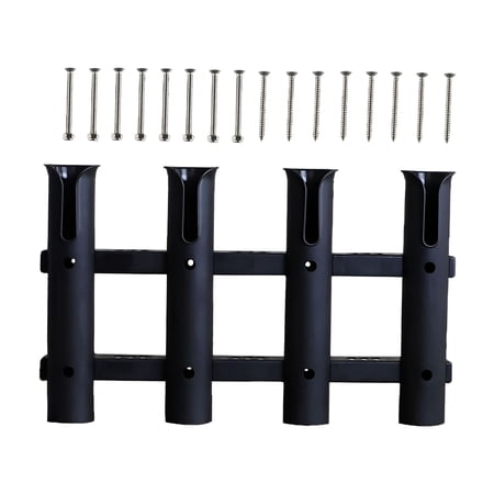 RIONIMA 2026 New Nylon Fishing Rod Holder 4 Pole Bracket for Boat Yacht Garage Storage Nylon Black for Boat Storage Yacht Accessories Fishing Rod Organization Garage Use Outdoor Storage.