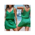 thumbnail image 3 of Yunliwuli Women Beach Cover Up Solid Color Cutout Sleeveless Summer Swimsuit Coverup Crochet Bathing Suit Cover Ups Dresses, 3 of 9