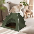 thumbnail image 3 of Portable Waterproof Dog Tent Bed for Small Pets - Breathable Polyester with Soft Nesting Pad for Indoor & Outdoor Use Green, 3 of 5