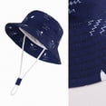 thumbnail image 4 of Gibobby Baby Sun Hat UPF 50+ Sun Protective Toddler Bucket Hat Cartoon Print Wide Brim Summer Outdoor Play Beach Hat for Boys Girls 12-18 Months 1T 2T 3T 4T 5T 6T(6-12 Months,Navy), 4 of 4