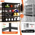 thumbnail image 5 of 72" H Garage Shelving 2000LBS Heavy Duty Storage Shelves Adjustable 5 Tier Metal Shelves for Storage Garage  Shelving Utility Racks,16" D x35.5 Wx72 H,Black, 5 of 13