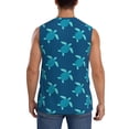 thumbnail image 4 of Goofa Cute Turtle Printed Men's Sleeveless T-Shirt - Athletic Gym Workout Tank Top for Men - Moisture-Wicking, UPF 30+ Quick-Dry Muscle Tee-Large, 4 of 8