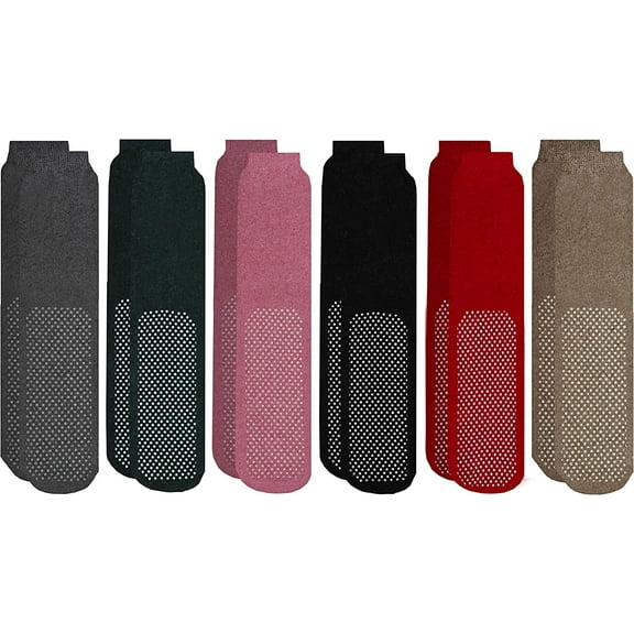 Yacht & Smith Women's Gripper Tube Socks, Non Slip Grippy Socks, Colorful No Skid Sock Bulk