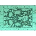 thumbnail image 1 of Ahgly Company Indoor Rectangle Abstract Turquoise Blue Modern Area Rugs, 8' x 10', 1 of 4