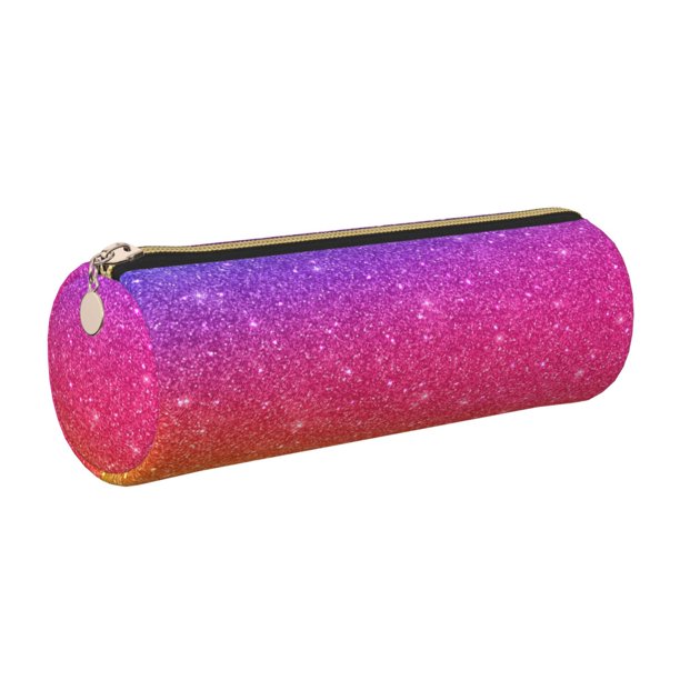 Disketp Holiday Shiny Estuche Organizador de Lápices de Cuero, Estuche de Oficina con Cremallera para Bolígrafo y Lápiz