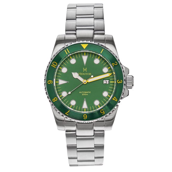 Heritor Automatic Luciano Bracelet Watch W/Date - Green