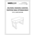 thumbnail image 2 of Milltown 27 inch Wide Solid Wood Contemporary Footstool Small Ottoman Bench in Distressed Dark Blue, 2 of 8