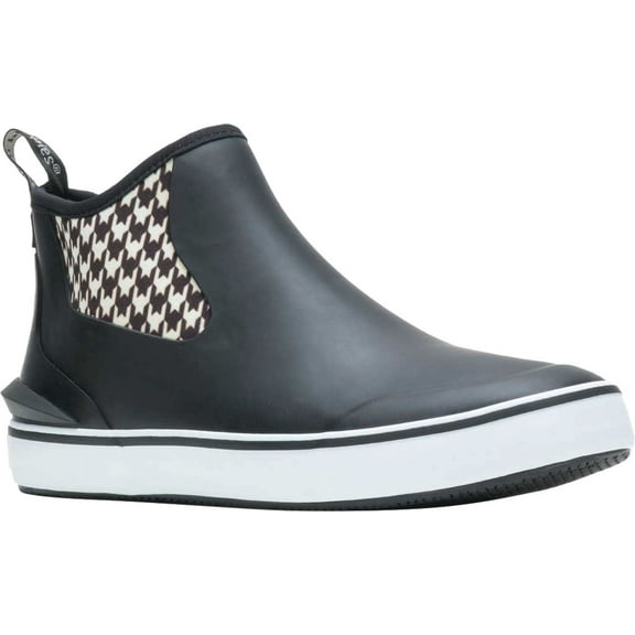 Women's Hush Puppies Rain Sneaker Black/Houndstooth Rubber 6 M