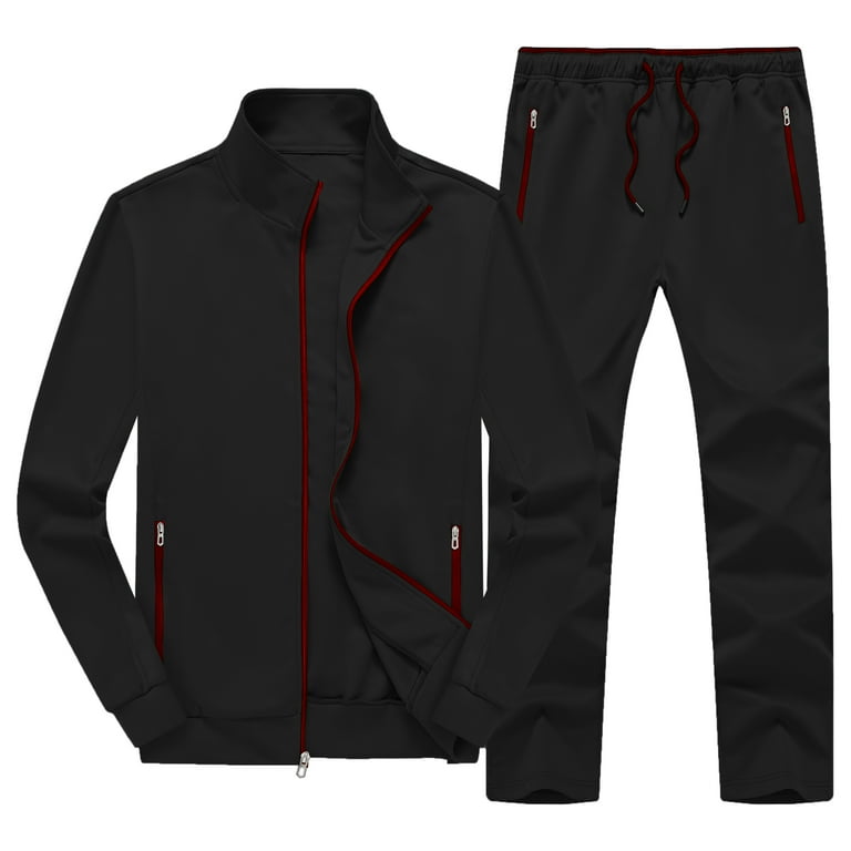 Satankud Men's Streetwear Tracksuits 2 Pieces Set, Full Zip Satankud Men's Streetwear Tracksuits 2 Pieces Set, Full Zip