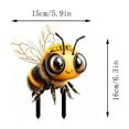thumbnail image 2 of Lypsnake Bee Garden Decorative Floor Insert,Cute Cartoon Bumblebee Yard Art with Flower Crown,Weatherproof Resin Ground Stake for Outdoor Lawn Flower Bed Patio and Backyard Display, 2 of 7