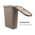 thumbnail image 3 of Mind Reader 40L Slim Laundry Hamper, Lid, Wicker Design, Plastic, 18"L x 10.4"W x 23.5"H Adult, Tan, 3 of 9