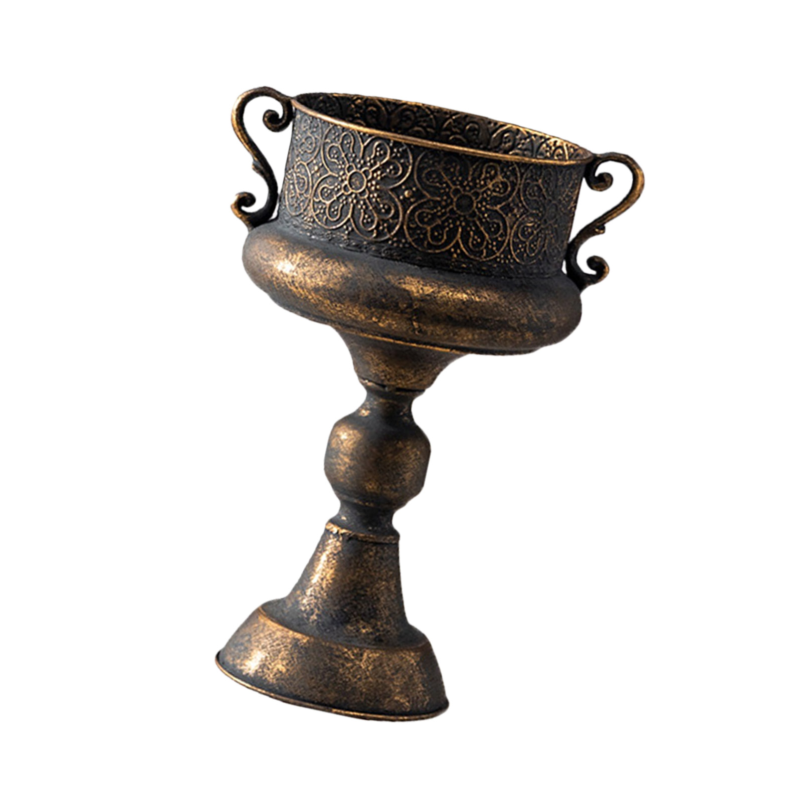 Iron Flower Pots Planter Decorative Urn With Embossed Relief Detail Adding Elegances To Porch Or Living Room Centerpiece