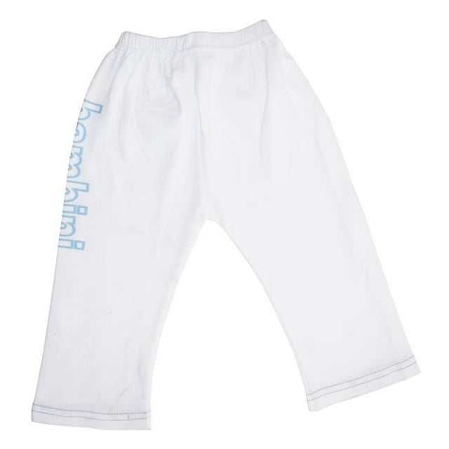 LS-0208 Boys Pants with Print, White & Blue - Small