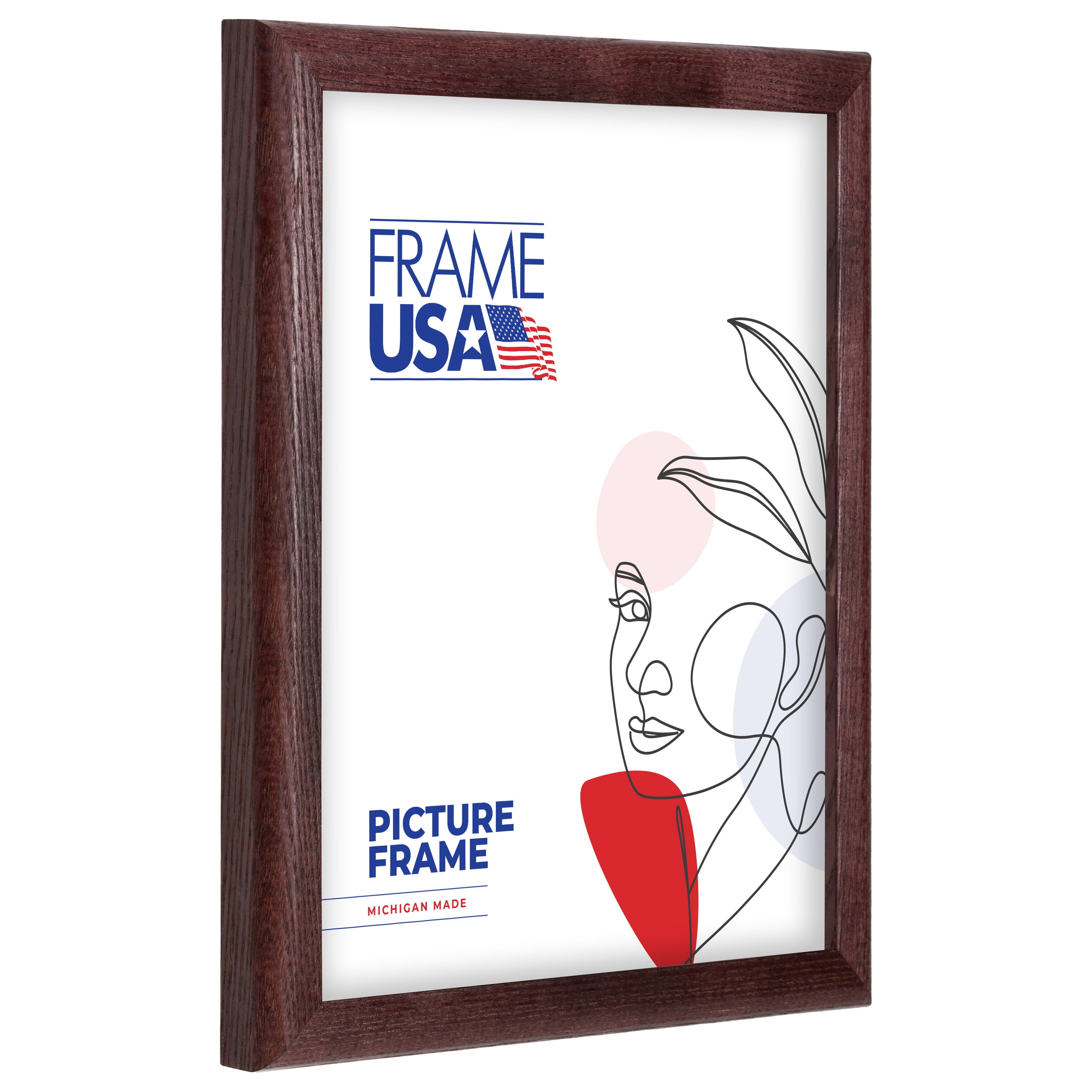 18x24 Picture Frame – Red Economy Wood Style 867-881-03400, 0.75 Inch Wood Moulding, Includes Plexiglass and Backing –&nbsp;Wall Display Frame for Art, Posters, or Photos – Frame USA