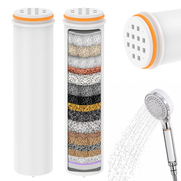 2 Pack Replacement Filter Compatible with Handheld Shower Head for Improving Hard Water Quality and Removing Remaining Chlorine