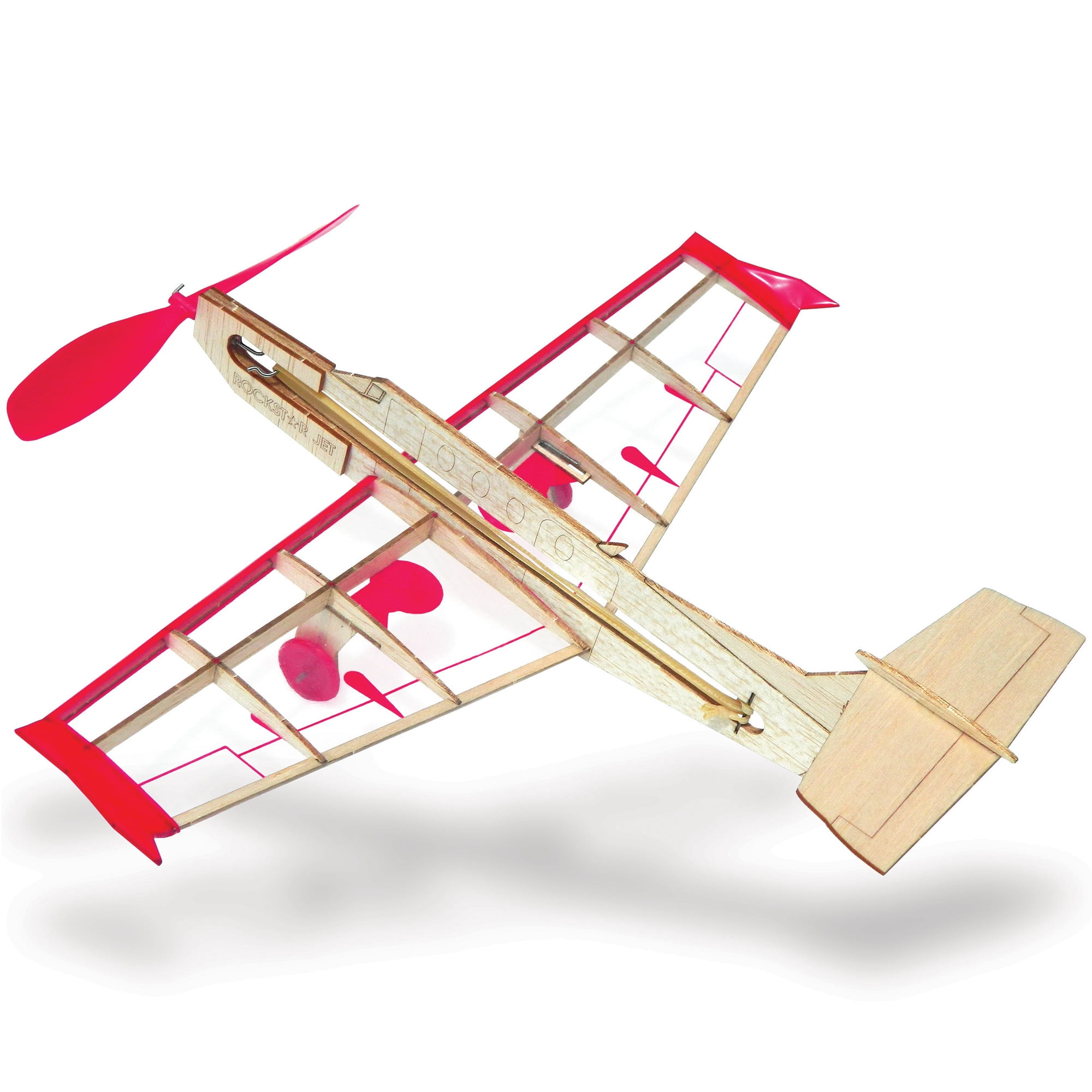 Guillow's: miniModel Kit - Rockstar Jet - Classic Balsa Wood, DIY Airplane Building Project, Laser-Cut Parts, Build & Fly Hobby Collectible, 4504