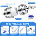 thumbnail image 3 of Senhu 20-Stage Shower Head Filter-Shower Head Filter for Hard Water, with 2 Replaceable Filter Cartridges, High Output Shower Water Filter for Removing Chlorine and fluoride, Polished Chrome, 3 of 7