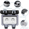 thumbnail image 3 of Power Outlet, Waterproof Ip66, 15A Outdoor Plug, Copper Materials, Wall-mounted, Lockable Cover, Weather Resistant, Versatile Application for Gardens, Garages, Toilets, Indoors,, 3 of 5
