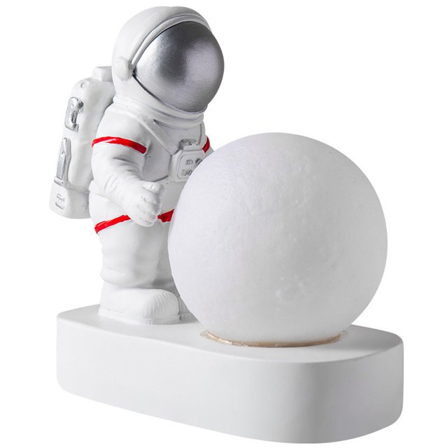 Fiudx Liquidación De Ofertas Flash Luz Nocturna Led De Astronauta De Escritorio Moonligh.T Con Batería De Tipo Botón Incorporada