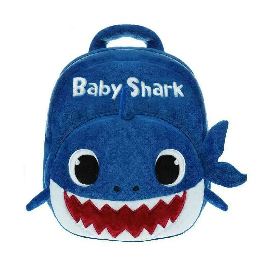 Baby Shark Backpack Plush Cartoon Animal School Bag For Children Blue Walmartcom