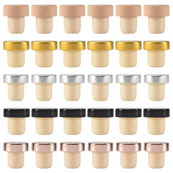 30PCS Wine Bottle Cork Stopper T Shaped Wine Stopper Tasting Cork Replacement Reusable Cork Glass Beer Bottle Sealing