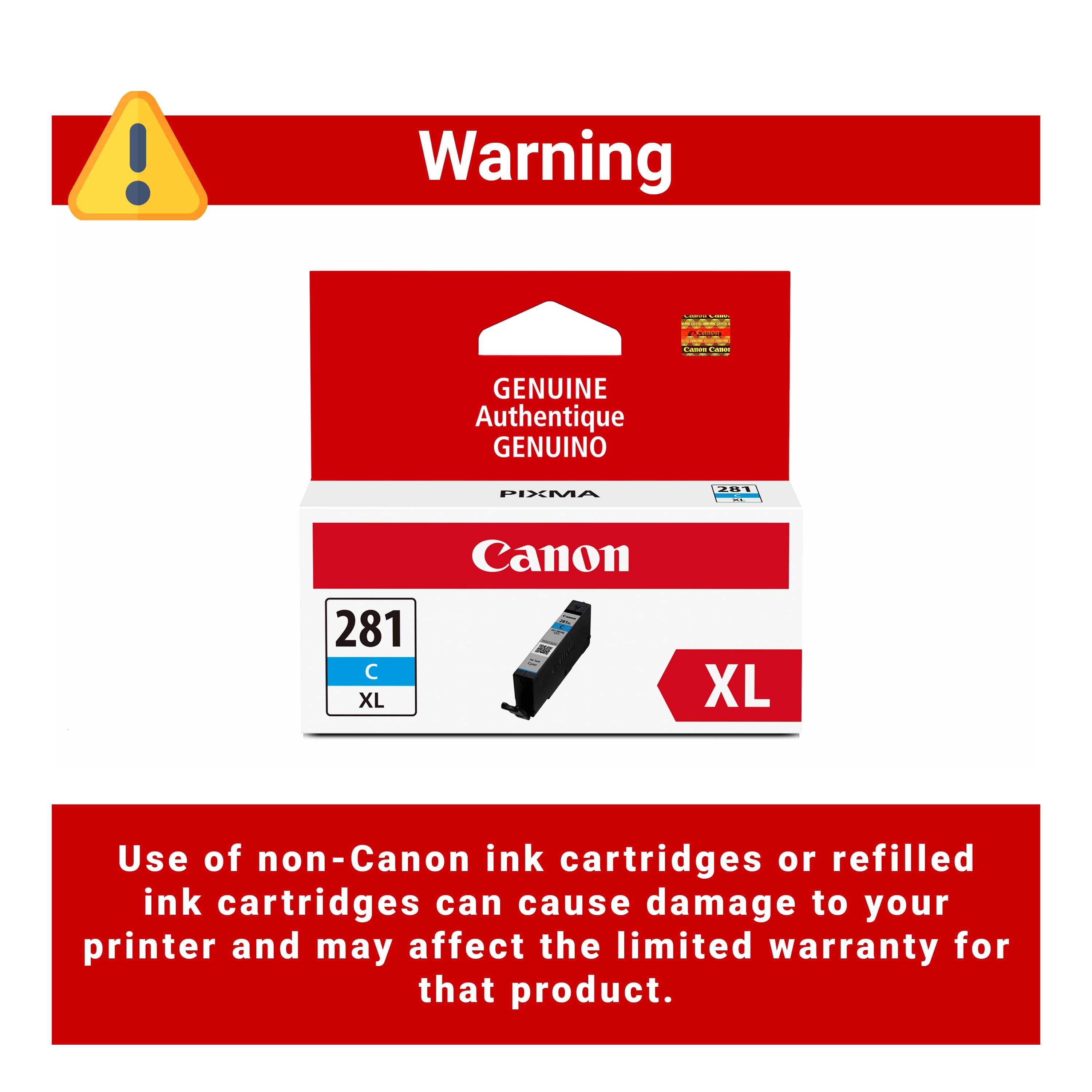 (2 pack) Canon CLI-281 XL C Cyan Ink Cartridge