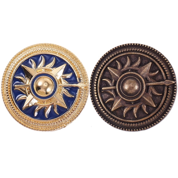 2 broches retro elegantes con forma de círculo redondo y personalidad para decoración.