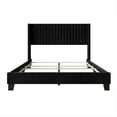 thumbnail image 6 of Home Design Ashland Full Velvet Upholstered Panel Bed Frame with Wingback Headboard and Foam Padding, Black, Easy Assembly, 6 of 11