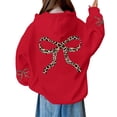 thumbnail image 4 of Mercatoo Hoodies for Girls Bow Graphic Oversized Leopard Hooded Sweatshirt Long Sleeve Cute Trendy Casual Pullover Tops, 4 of 7