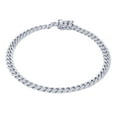 Nuragold 14K White Gold Solid Miami Cuban Link Chain Bracelet / Lengths