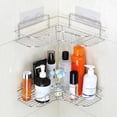 thumbnail image 4 of Injueey Estante adhesivo de esquina de ducha sin perforación para montaje en pared, organizador de baño, soporte de accesorios, estante cosmético de Juegos de accesorios de baño Injueey HA7808-00B, 4 of 6