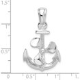 thumbnail image 3 of Sterling Silver Polished Moveable 3D Anchor W/Propeller Pendant(Length 32.45) - Jbsp, 3 of 5