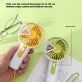 thumbnail image 2 of Portable Handheld Fan with Lanyard for Travel, Protective Mesh Safety Net, Strong Cooling for Outdoor Activities, 2 of 5