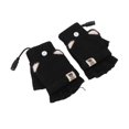 thumbnail image 1 of USB Heated Gloves Mitten Men Women Winter Knitted Fingerless Hand Warmer Heating Gloves for Office Work Black, 1 of 5