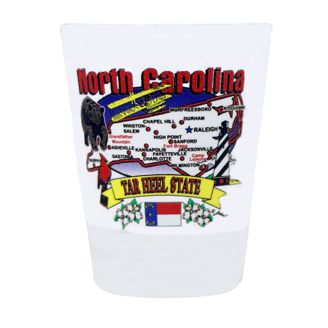 Oklahoma State Buffalo USA Flag Souvenir Shot Glass - Frosted Dual Color, 2.25" Tall Collector's Item