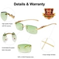 thumbnail image 4 of Gafas de Sol ADE WU Vintage Sin Montura Retro Marco Dorado Lentes Verdes, 4 of 7