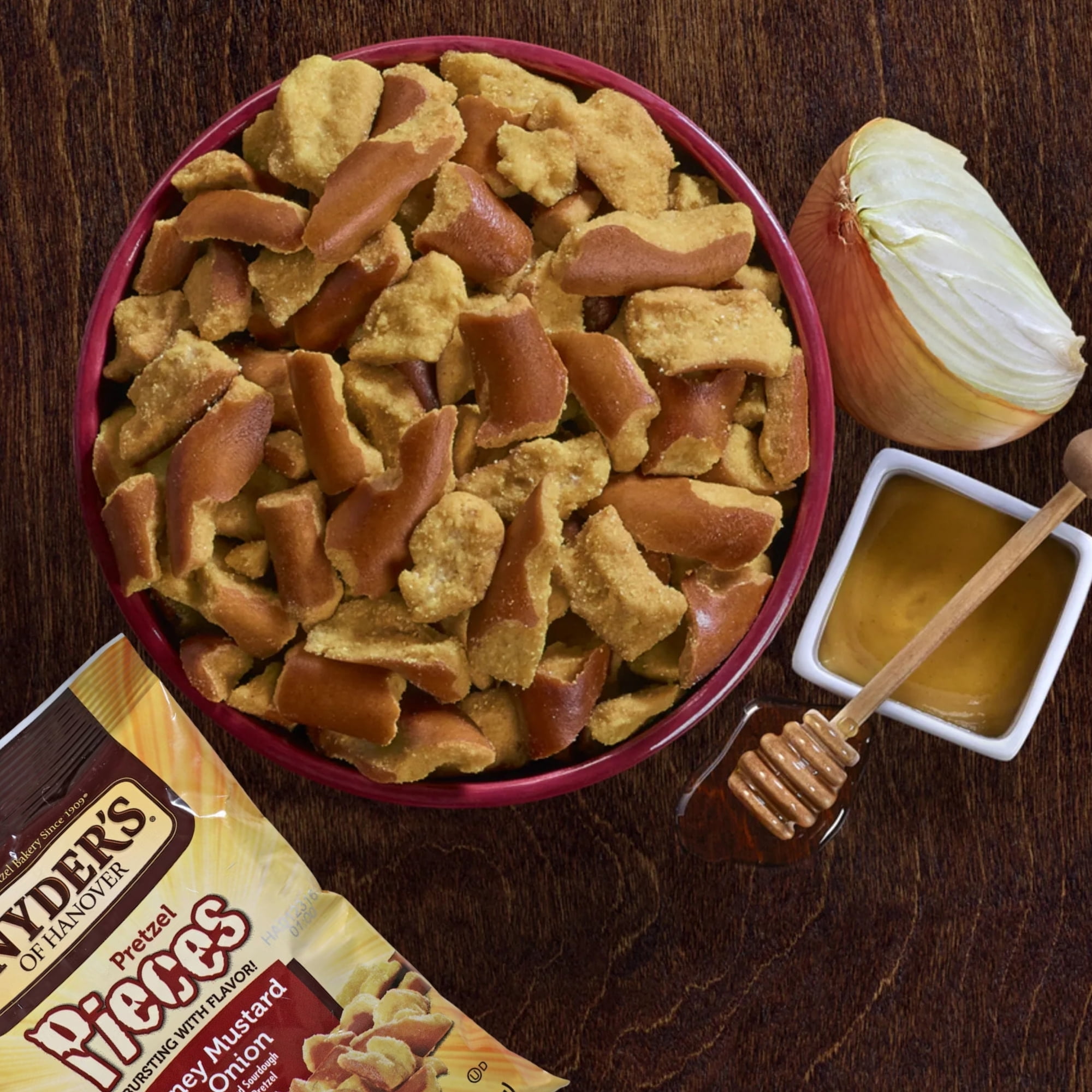 hard pretzels and mustard