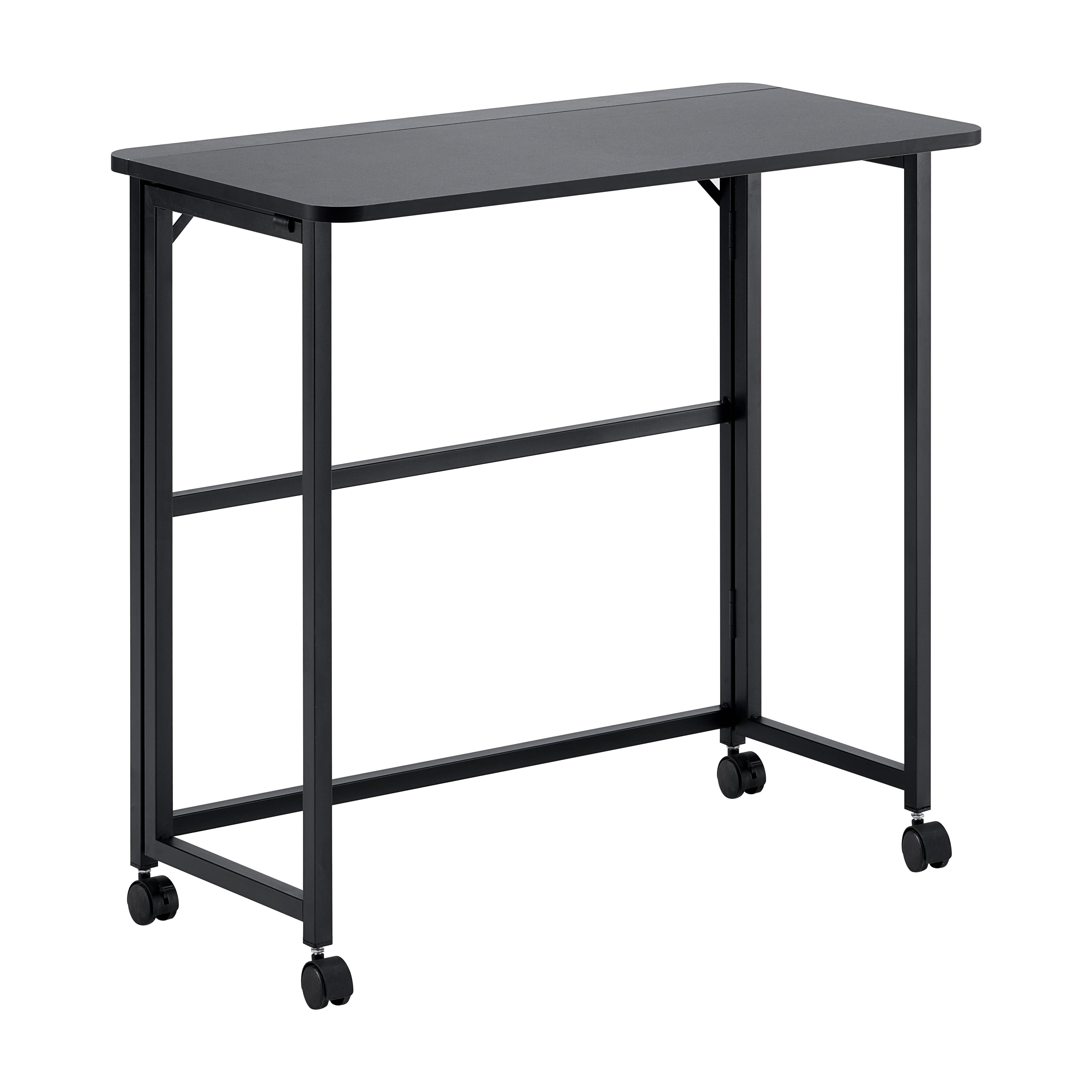 Folding Desk Small Foldable Desk for Small Space, 31.5 Inches Writing Computer Desk in Study, Home Office Foldable Office Desk for Bedroom, 80*40, Black