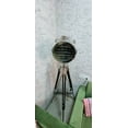 thumbnail image 4 of Big Floor Light Big Searchlight Chrome Nickel Retro Spotlight Focus Floor Lamp Black and Chrome Wooden Tripod, 4 of 5