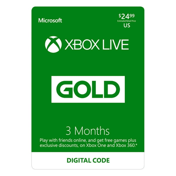 matig Romanschrijver taxi Xbox Live 3 Month Gold Membership, Microsoft, [Digital Download] -  Walmart.com