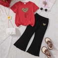 thumbnail image 2 of HCNTES Children Girls Spring Summer Clothes 2 Piece Outfit Set T-Shirt Top + Cargo Pants Litlle Girl School Clothing Set Size 3T 4T 5T 6T(H03-D,6-7 Years), 2 of 4