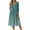 A007-Turquoise, variant on SAATLERI Wedding Guest Dresses for Women 3/4 Sleeve V Neck Boho Floral Print Sun Dresses Women Swing A-Line A-Line Casual Tshirt Dress with Pocket