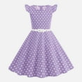 thumbnail image 2 of Gubotare Girls Dresses Fancy Girls Dresses Flutter Sleeves Swing Sundress Toddler Summer Clothes Kid Birthday Party Puff Sleeve Dress 3T 4T (Purple,3-4 Years), 2 of 9