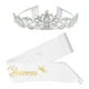 thumbnail image 5 of 2Pcs Prom Queen Sash y Crystal Rhinestones Crown Set Wedding Party Tocado, 5 of 5
