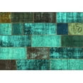 thumbnail image 1 of Ahgly Company Indoor Rectangle Patchwork Turquoise Blue Transitional Area Rugs, 7' x 9', 1 of 4